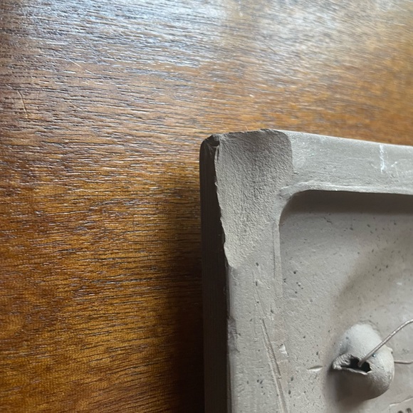 Vintage Jie Gantofta Sweden Ceramic Blue Flower Rectangular Wall Plaque 1970's - Picture 9 of 11